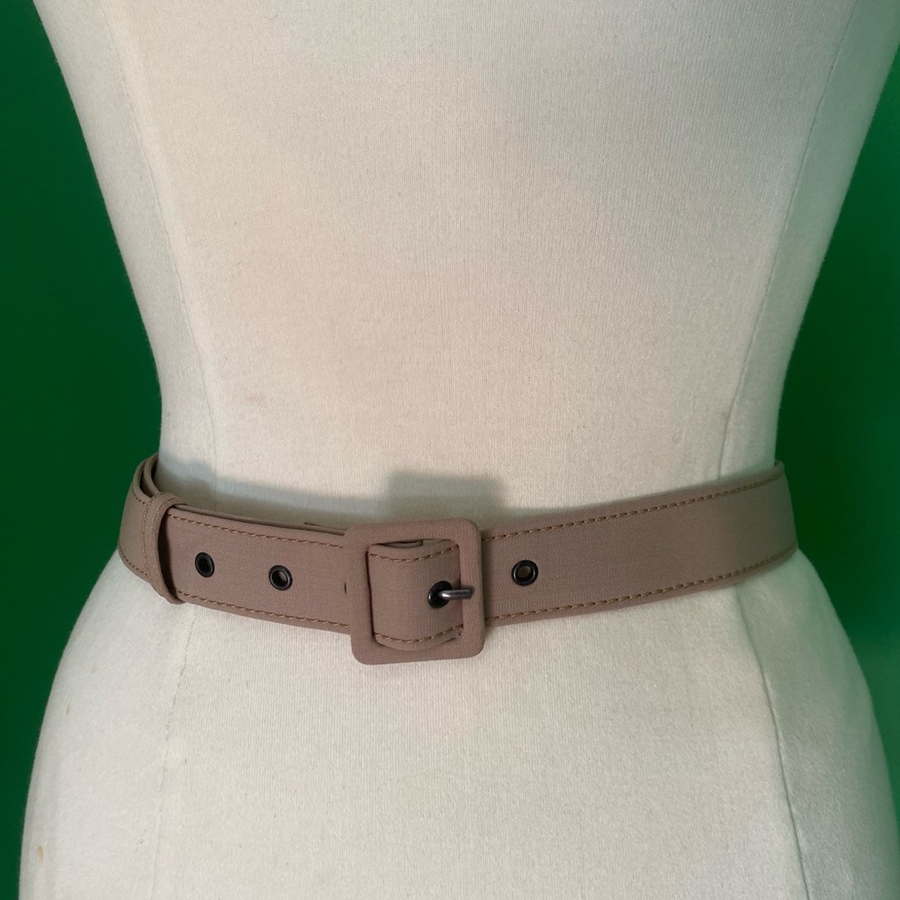 Vintage Jean Paul Gaultier canvas leather lined Neutral Taupe waist Belt